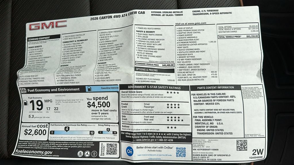 2026 GMC Canyon AT4, 4WD